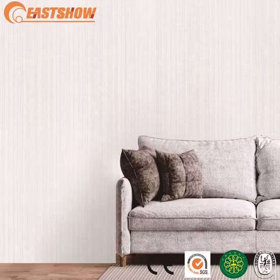 High Density Wallpaper Light Color Vertical Stripes Embossed Modern Wallpaper