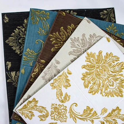 High Quality 6mm Luxury XPE Foam Waterproof Wallpaper 3D Anti Collision Self